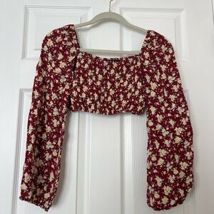 Cropped floral shirt with sleeves!